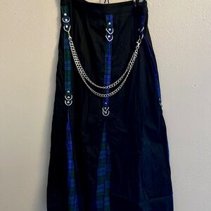  Lip service long skirt with blue/green plaid - vintage - fantastic condition!